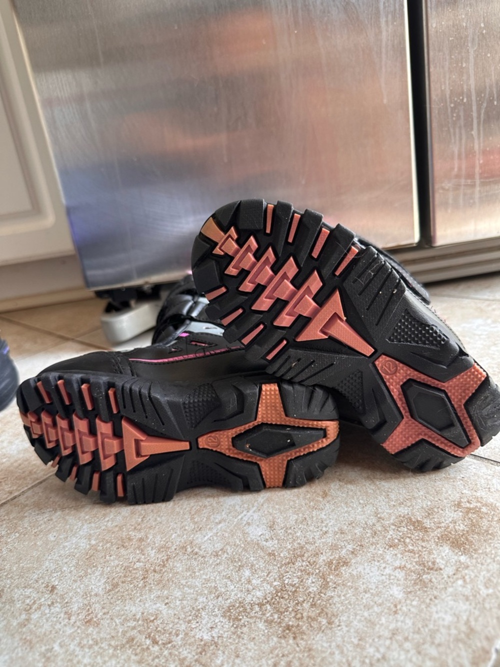 Black Kids Winter Boots with Pink Fur Lining, Toddler SZ 12 - Picture 7 of 7